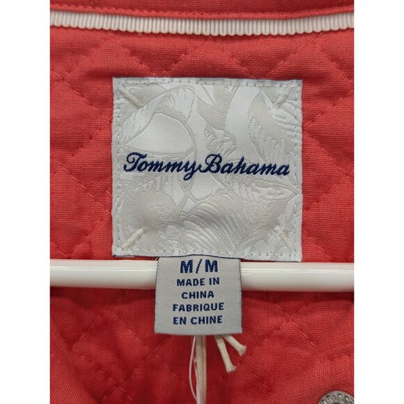 Tommy Bahama Aruba Linen Hybrid Sweater Jacket Womens M Preppy Golf Salmon Pink - Picture 12 of 13